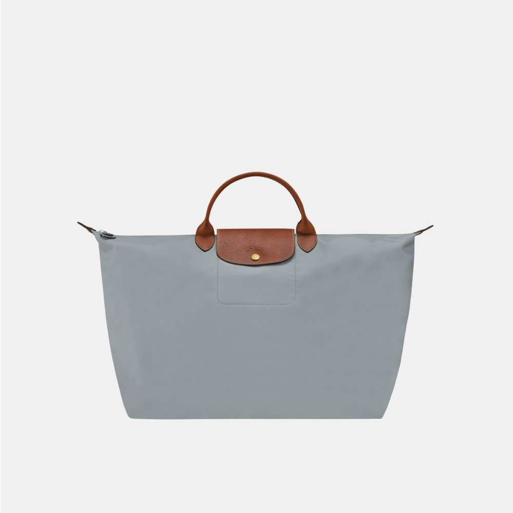 LONGCHAMP Le Pliage Original L 21” Travel Bag - Steel/Gold - NWT! - Picture 2 of 4